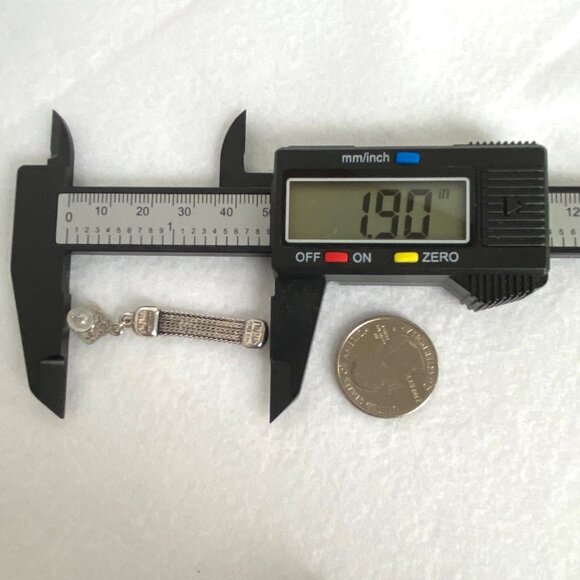 Signed Greek Pipis Sterling Silver 925 Foxtail Chain Dangle Drop Earrings - Picture 15 of 16